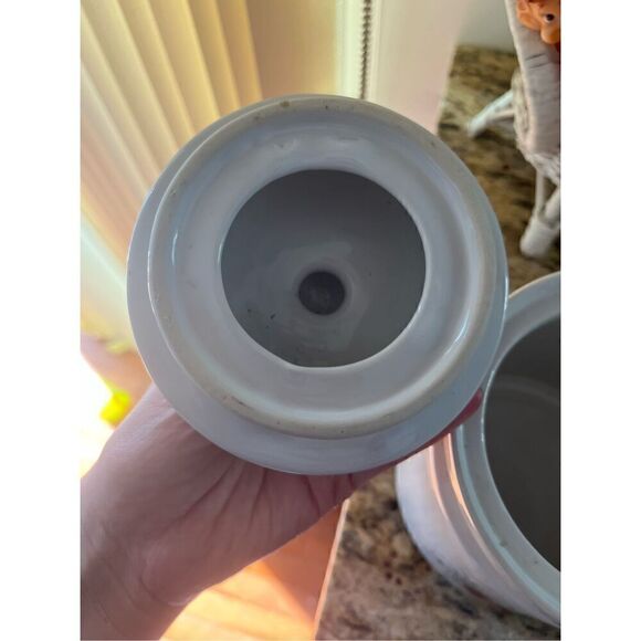 Vintage Fruit Pattern Canister cookie jar porcelain - Picture 2 of 4